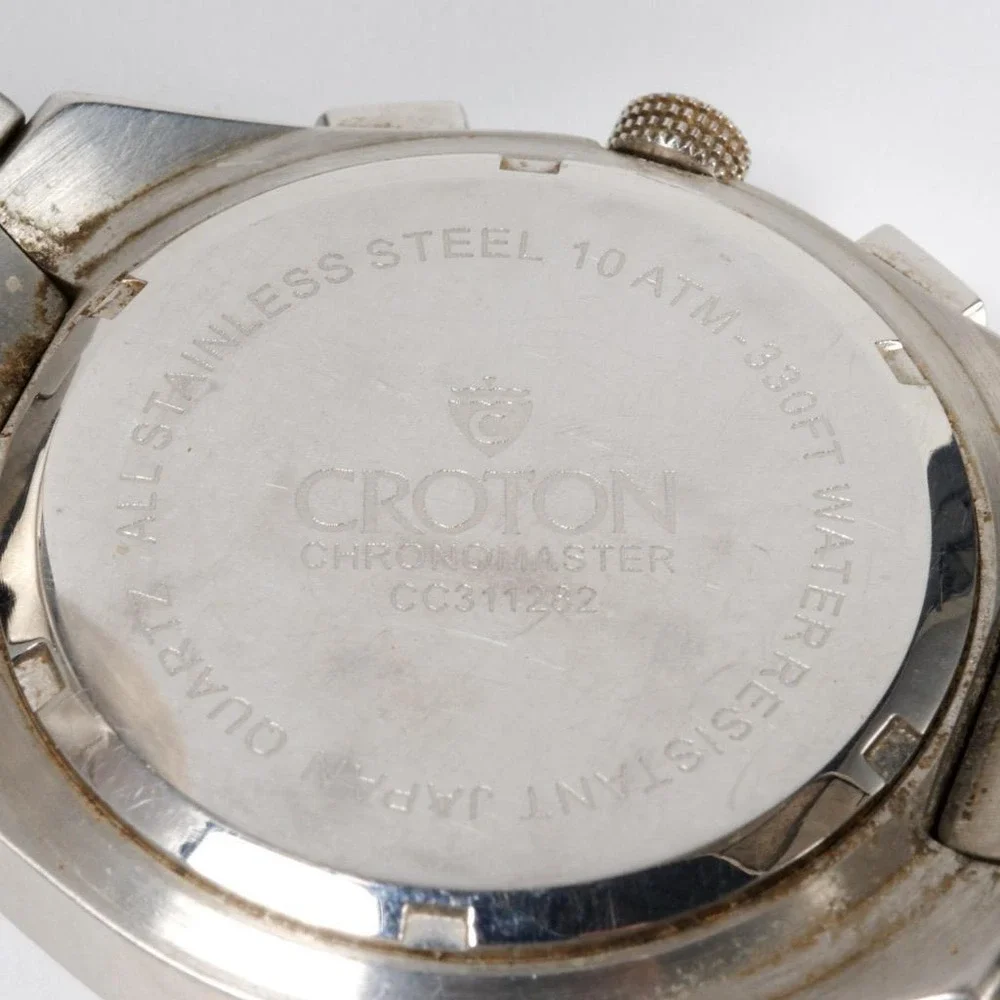 Croton Mens Chronomaster Stainless Steel Wrist Watch CC 311282